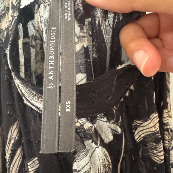 NWT ANTHROPOLOGIE SHEER HALTER MAXI DRESS BLACK FLORAL XXS, XS, S - Picture 8 of 9